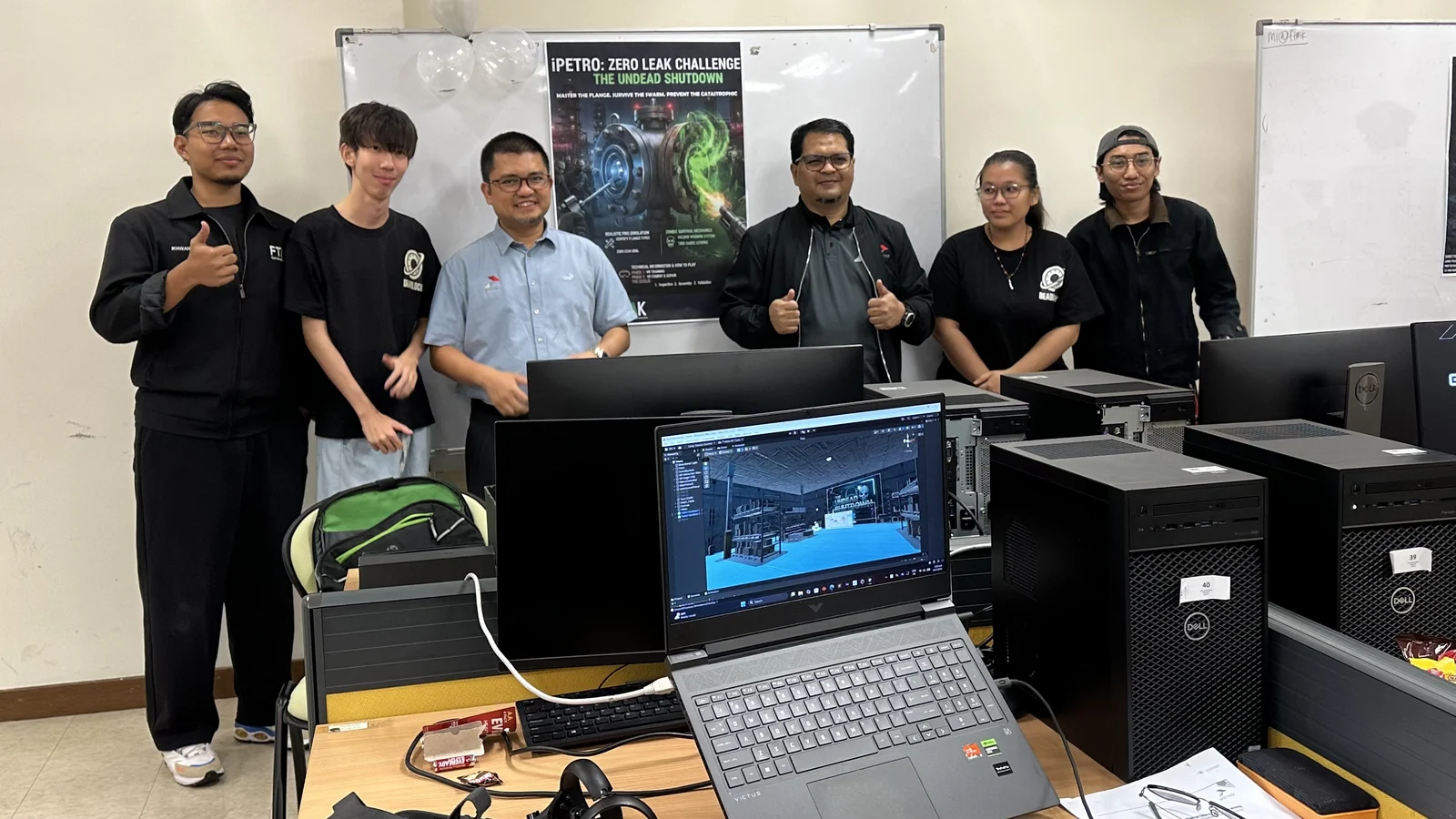 Team DEADLOCK presenting the iPETRO VR project during the Workshop II showcase