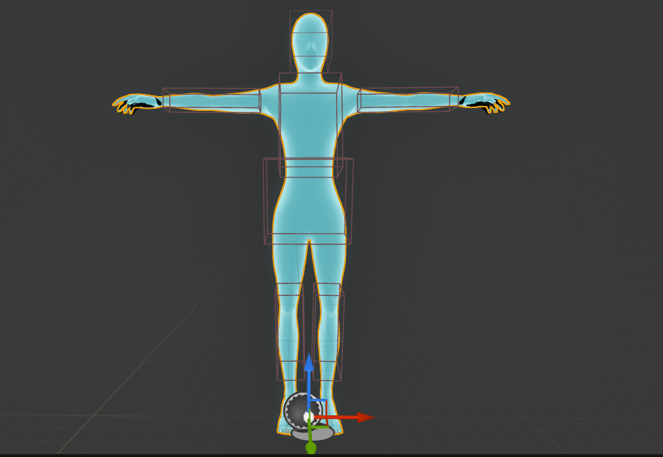 Mocopi avatar with seven body collision regions