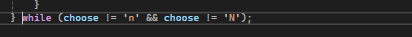 C++ do-while loop continuation condition